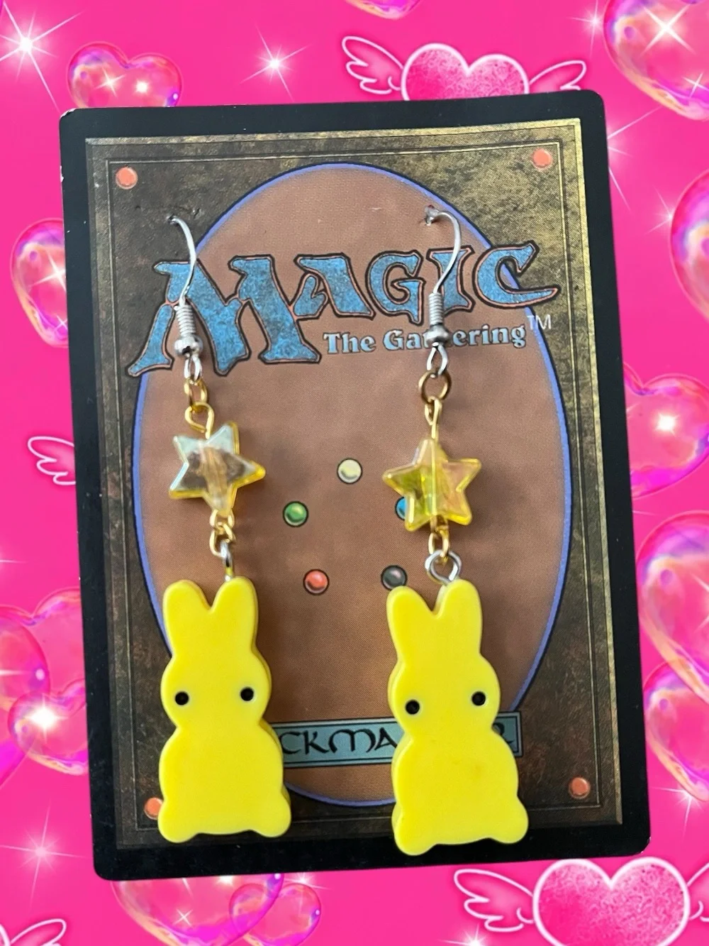 Yellow Bunny Star Dangle Earrings - Kids Accessories